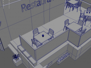 Bar Restaurant City Pack 01 Low Poly Model 3D