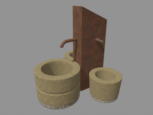 Low Poly Fountain Model 3D