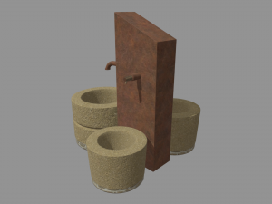 Low Poly Fountain Modelo 3D