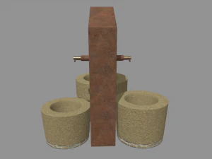 Low Poly Fountain 3D Model