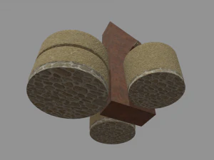 Low Poly Fountain 3D Model