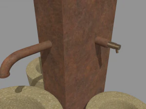 Low Poly Fountain 3D Model