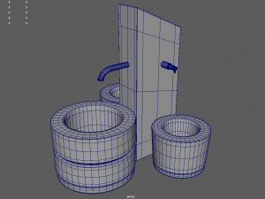 Low Poly Fountain Modelo 3D