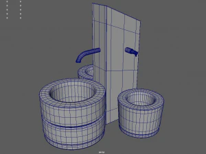 Low Poly Fountain 3D Model