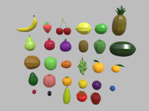 Pacchetto di frutta a basso contenuto di poli Modello 3D