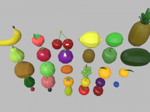 Low Poly Fruit Pack Modèle 3D