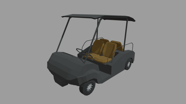 Low Poly Golfing Cart 01 Model 3D .c4d .max .obj .3ds .fbx .stl .blend 