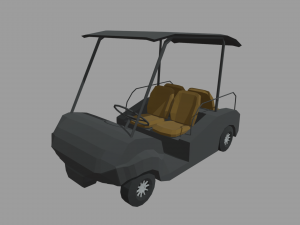 Low Poly Golfing Cart 01 3D Model