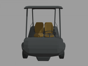 Low Poly Golfing Cart 01 Model 3D