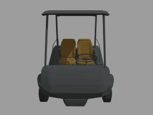 Low Poly Golfing Cart 01 3D Model