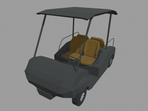 Low Poly Golfing Cart 01 Model 3D