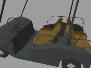 Low Poly Golfing Cart 01 3D Model