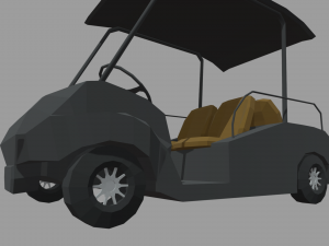 Low Poly Golfing Cart 01 Model 3D