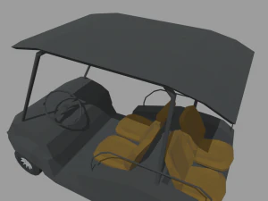 Low Poly Golfing Cart 01 3D Model