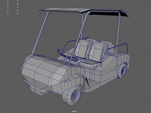 Low Poly Golfing Cart 01 Model 3D