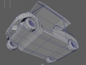 Low Poly Golfing Cart 01 Model 3D