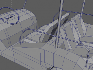 Low Poly Golfing Cart 01 Model 3D