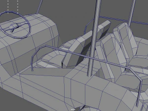 Low Poly Golfing Cart 01 3D Model