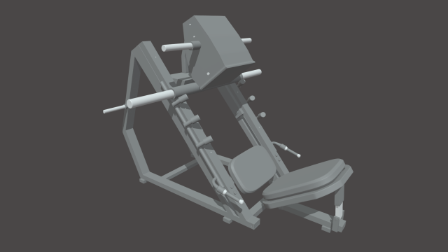 Low Poly Leg Press 3D Model .c4d .max .obj .3ds .fbx .stl .blend 