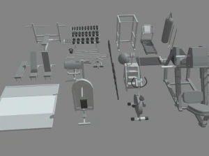 Low Poly Gym 3D Model