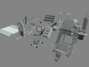 Low Poly Gym 3D Model