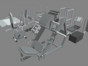 Low Poly Gym 3Dモデル