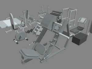 Low Poly Gym 3D Model