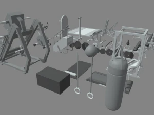 Low Poly Gym 3D Model