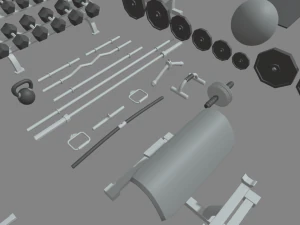 Low Poly Gym 3D Model