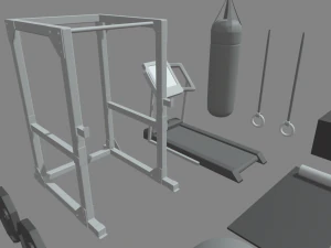 Low Poly Gym 3D Model