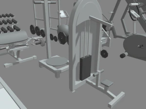 Low Poly Gym 3D Model