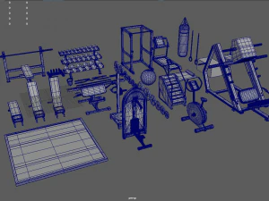Low Poly Gym 3D Model