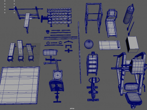 Low Poly Gym 3Dモデル