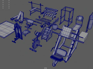 Low Poly Gym 3D Model