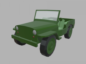 Low Poly Military Car 01 3D Модель