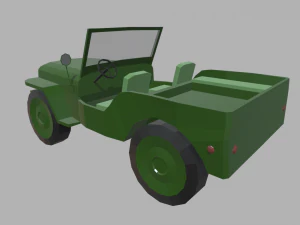 Low Poly Military Car 01 3D Model