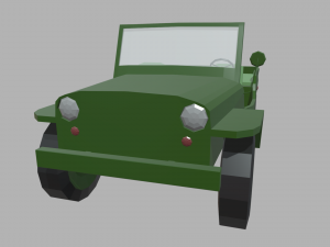 Low Poly Military Car 01 3D Model