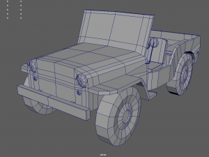 Low Poly Military Car 01 3D Model