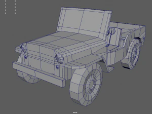 Low Poly Military Car 01 3D Model