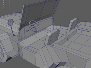 Low Poly Military Car 01 3D Model