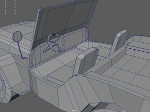 Low Poly Military Car 01 3D Model