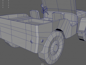 Low Poly Military Car 01 3D Model