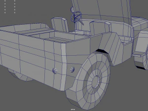 Low Poly Military Car 01 3D Model