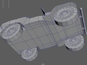 Low Poly Military Car 01 3D Model