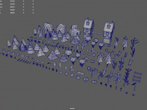 Low Poly Normal Snow Trees Pack 3D Model