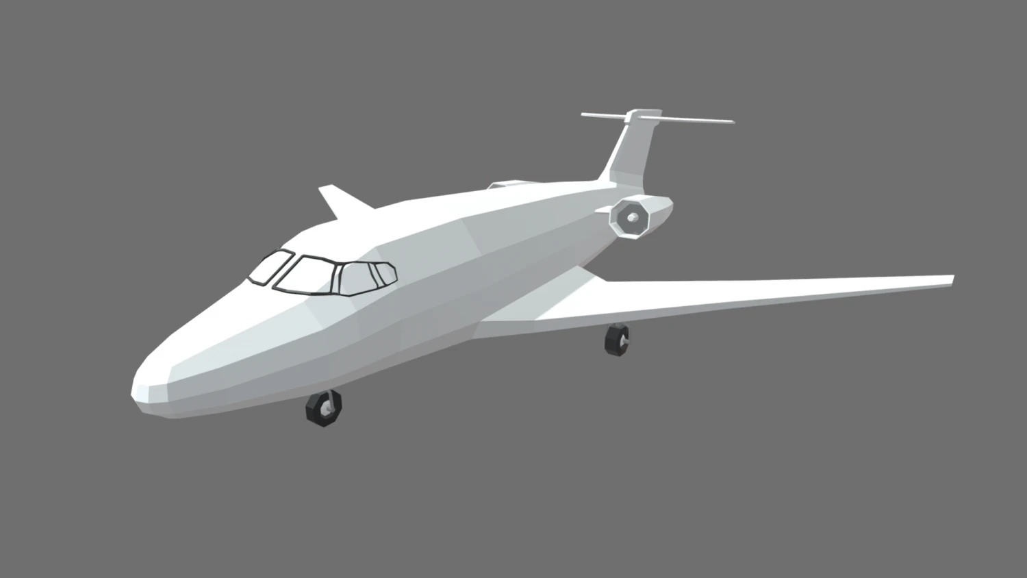 Low Poly Plane 01 3D Model .c4d .max .obj .3ds .fbx .stl .blend