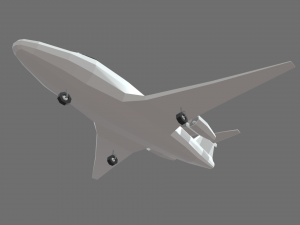 Low Poly Plane 01 3D Model