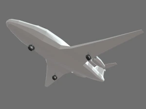 Low Poly Plane 01 3D Model