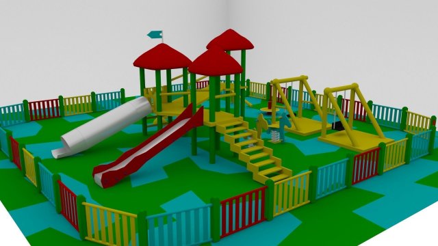 Simple Children Playground 01 3D 模型 .c4d .max .obj .3ds .fbx .stl .blend 