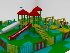 Parque infantil sencillo 01 Modelo 3D